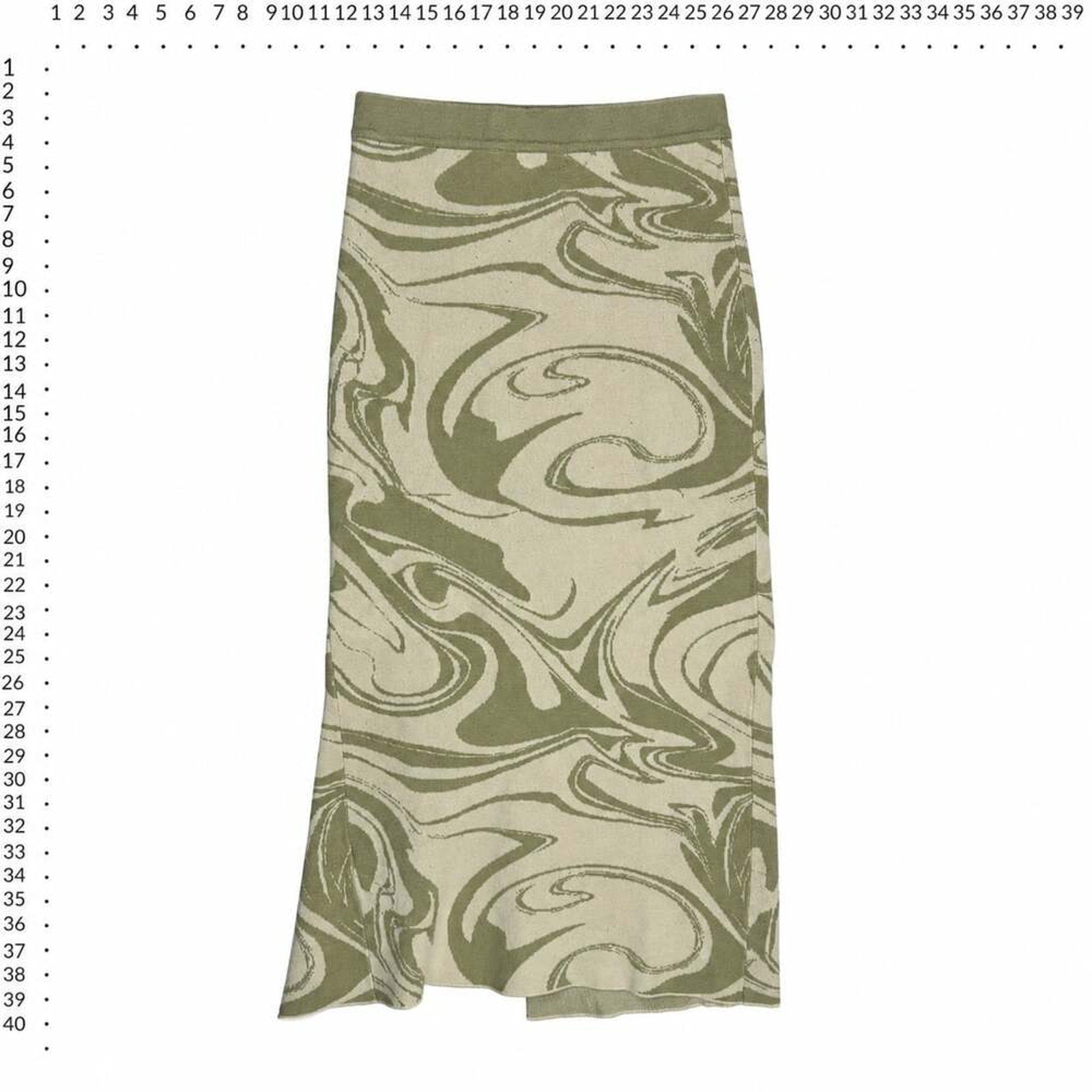 4th + Reckless Size S Green Swirl Print Knit Midi Skirt