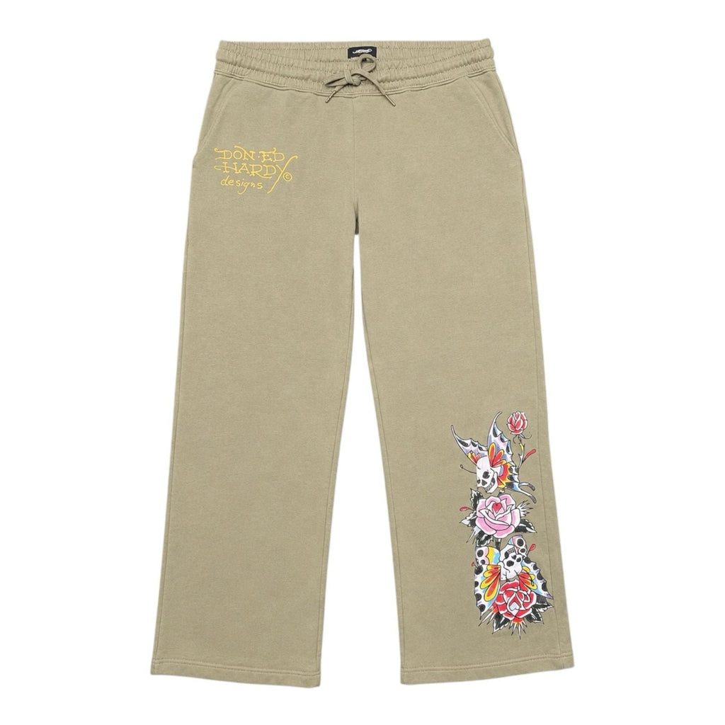 Ed Hardy Graphic Sweatpants Olive Green Size L