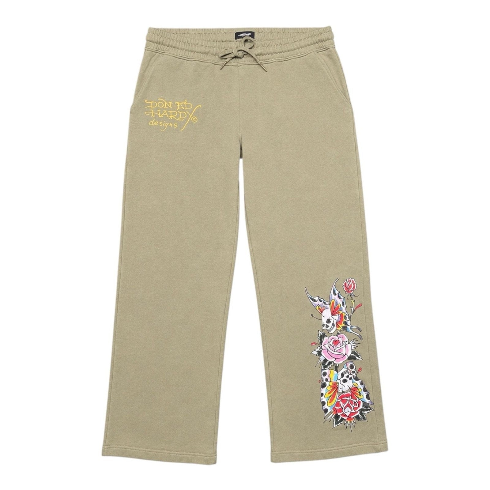 Ed Hardy Graphic Sweatpants Olive Green Size L