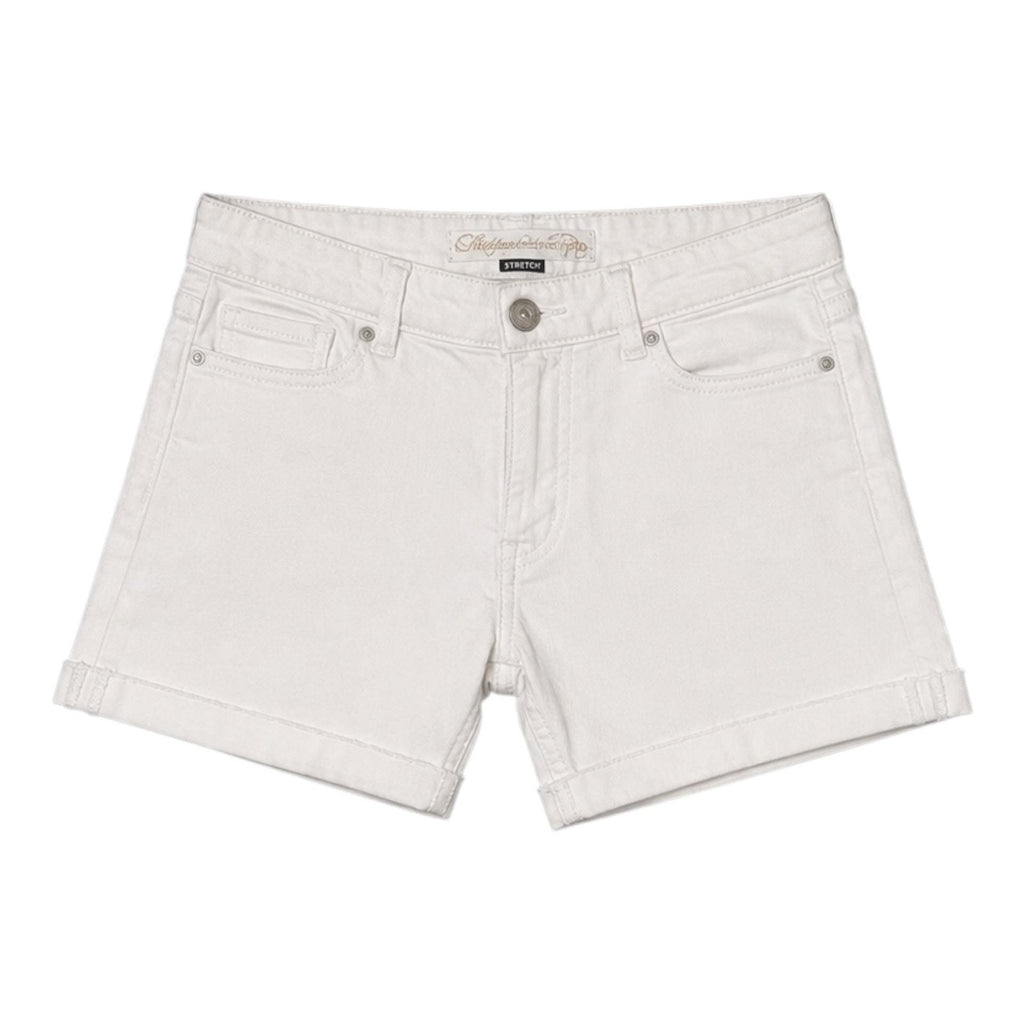 American Eagle Stretch White Denim Cuffed Shorts Size 0