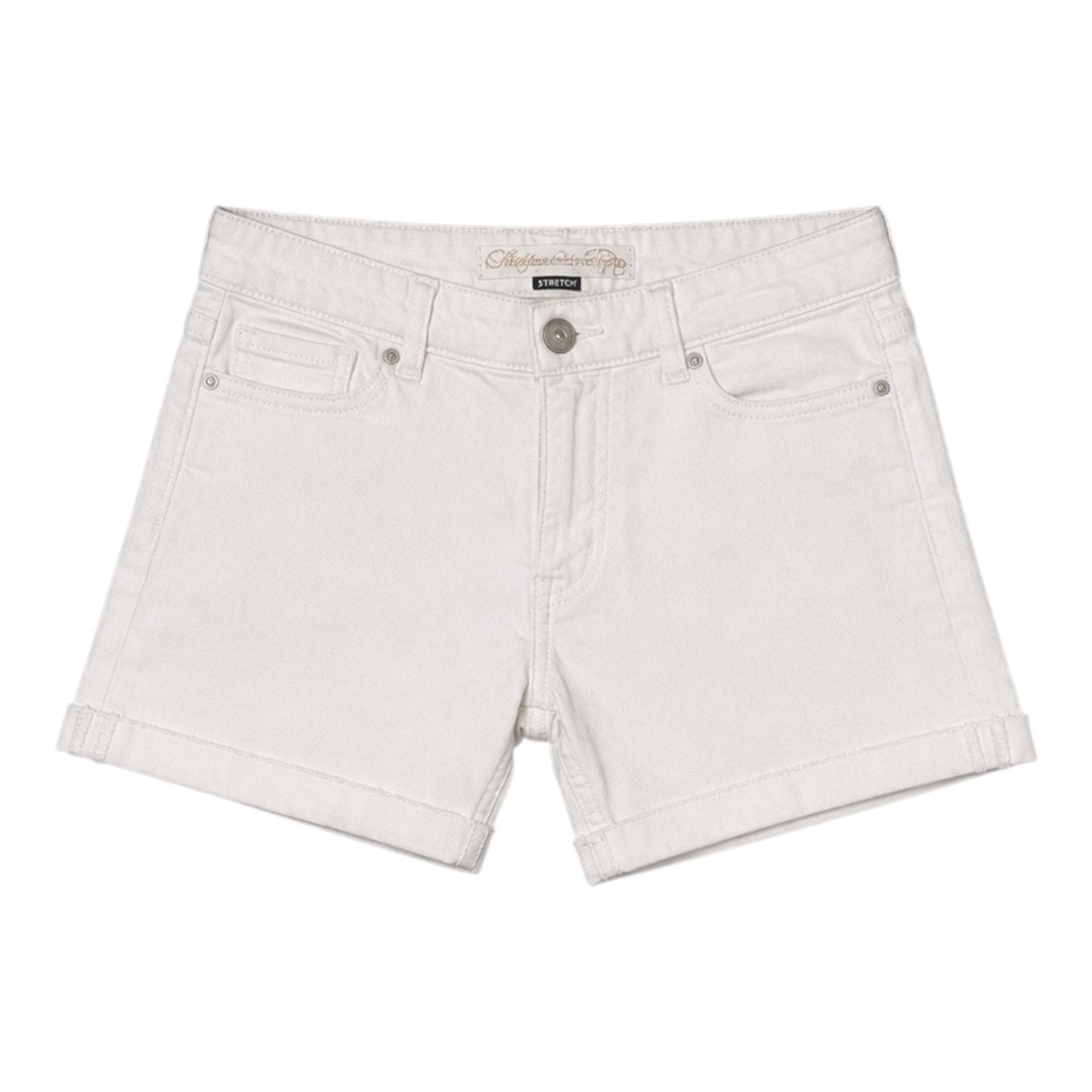 American Eagle Stretch White Denim Cuffed Shorts Size 0