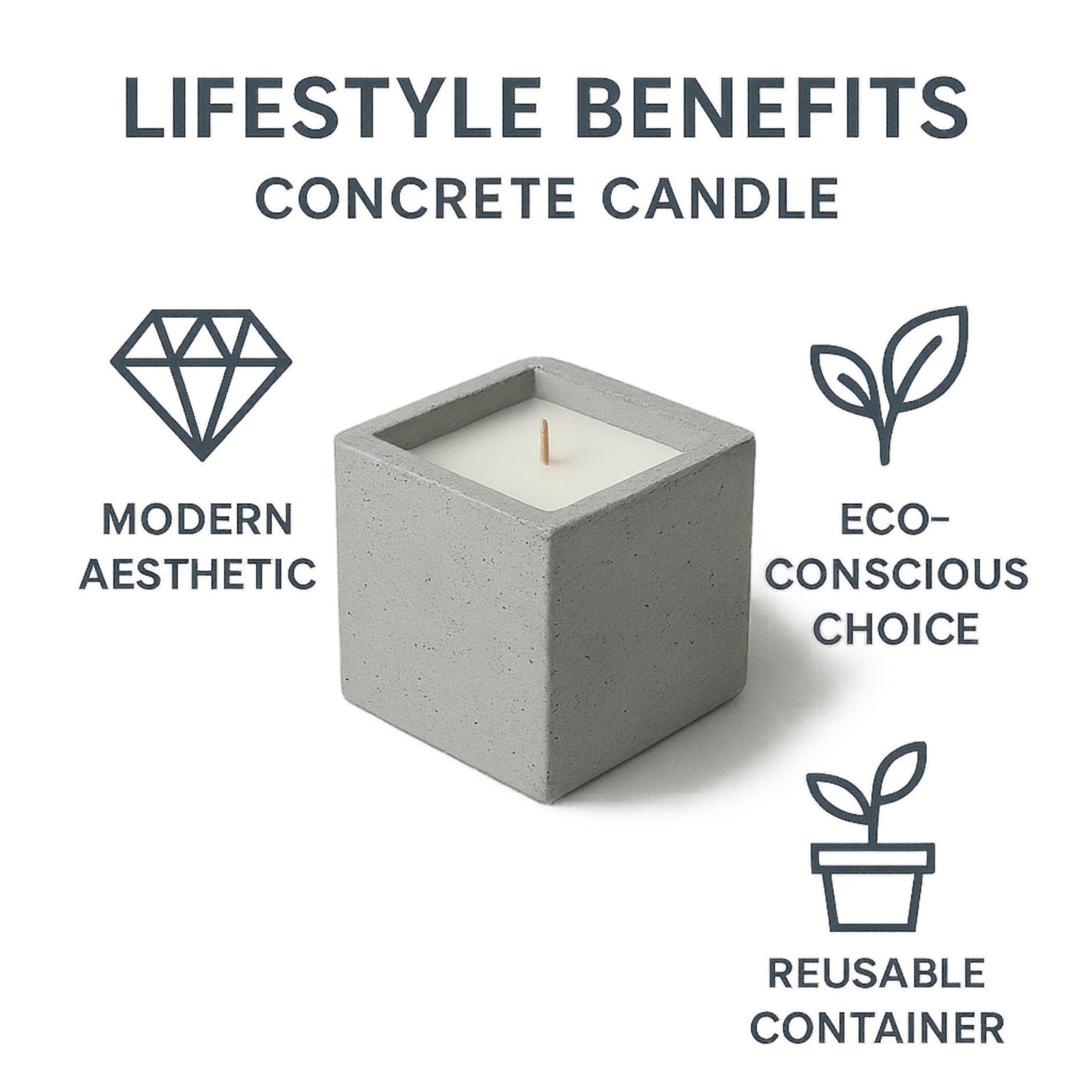 Soft Timber — Warm Vanilla Cedar Candle (Large Stone Block) — 14 oz / 35 oz