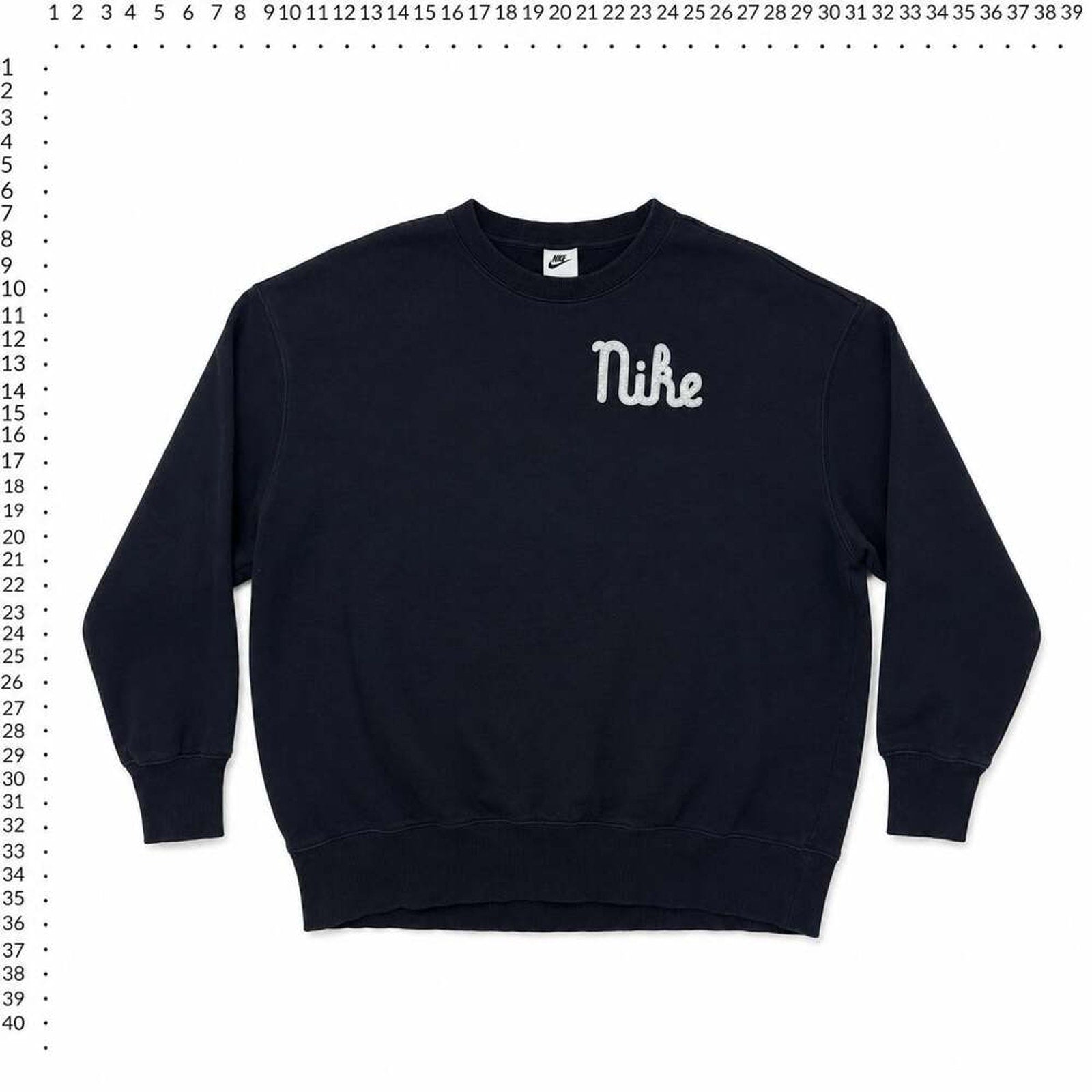 Nike Embroidered Logo Crewneck Sweatshirt Black Size L