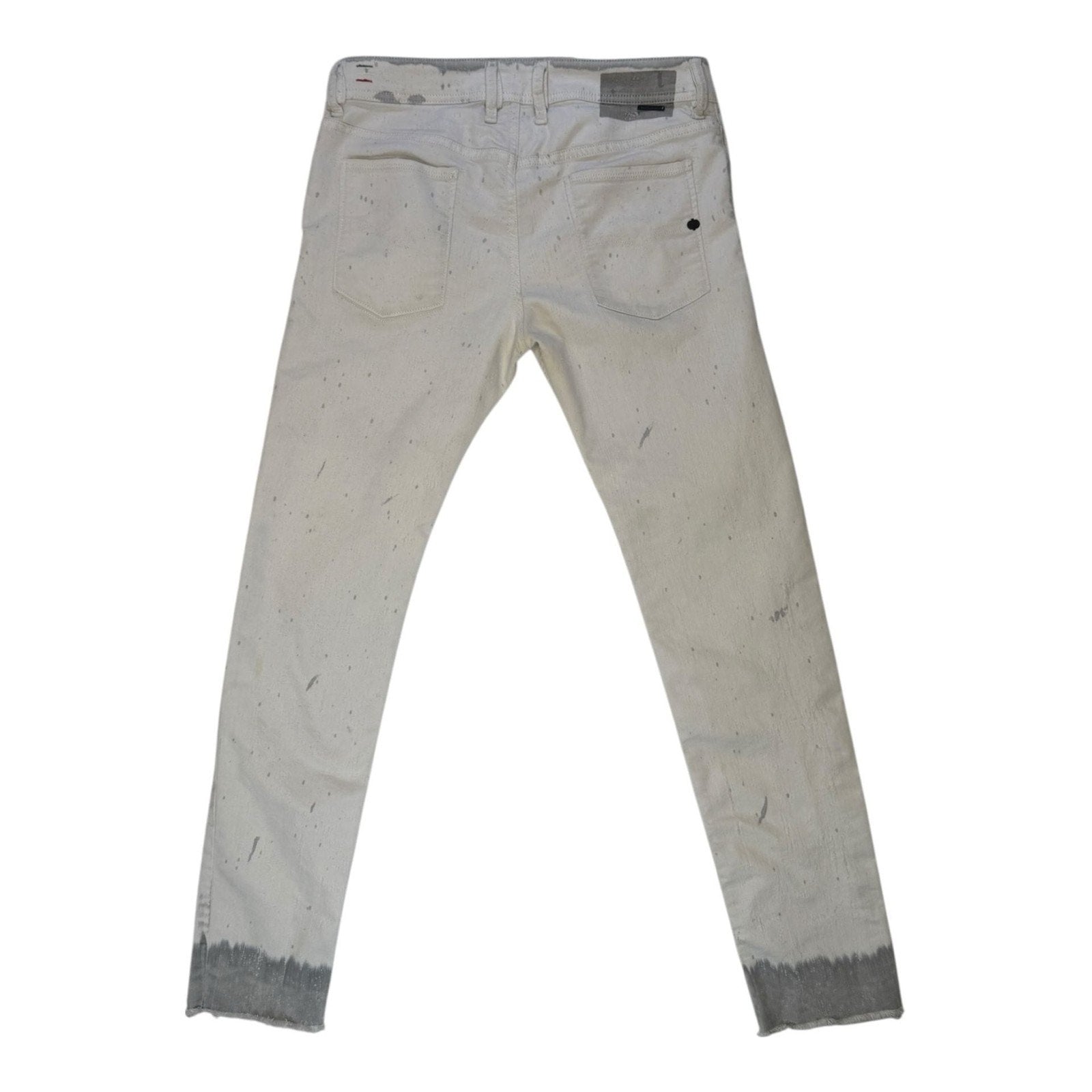 Diesel Men's Sleenker Slim Skinny Paint Splatter White Jeans Size 30