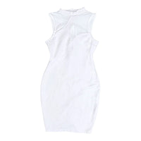 Fashion Nova White Good Attitude Mesh Cut Out Mini Dress