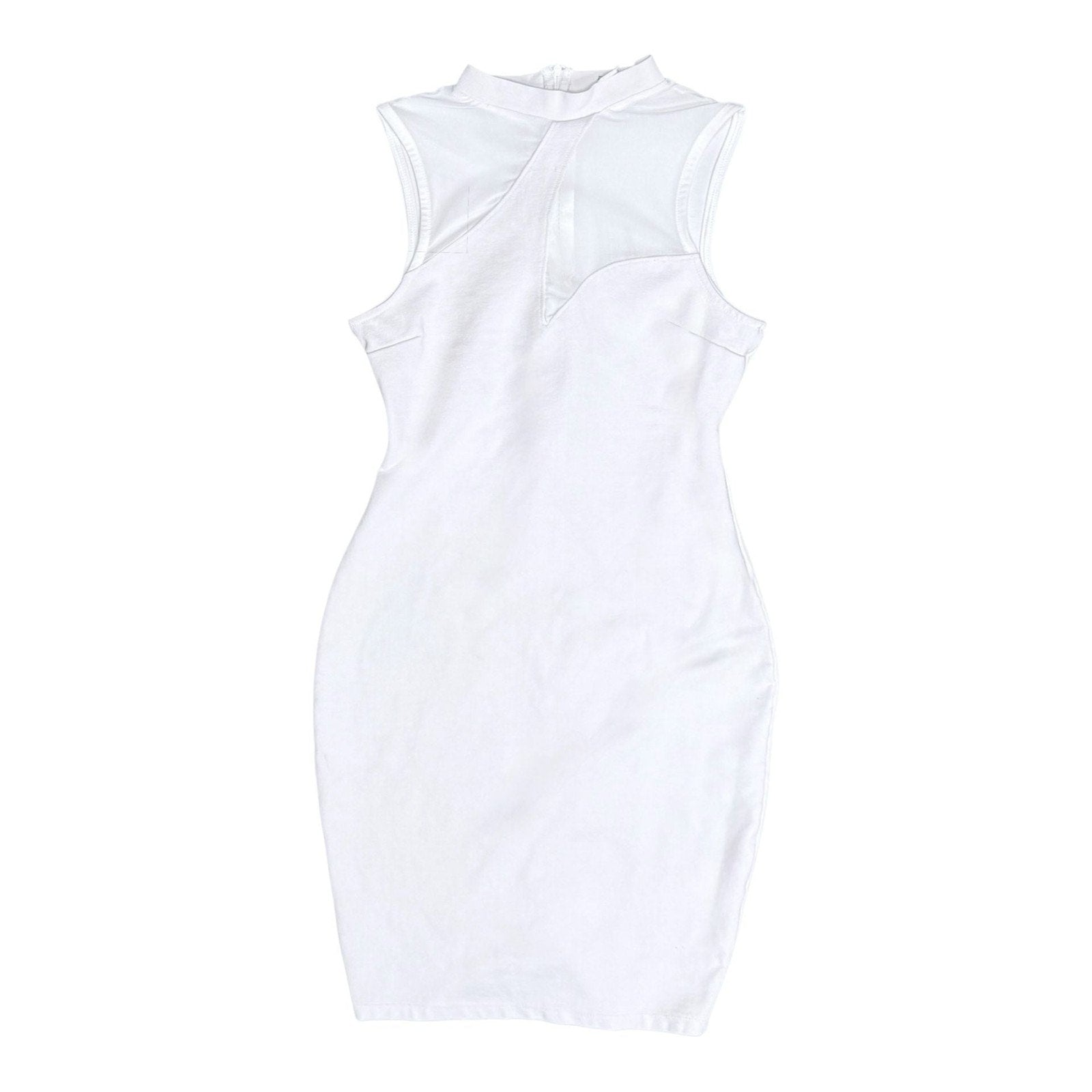 Fashion Nova White Good Attitude Mesh Cut Out Mini Dress
