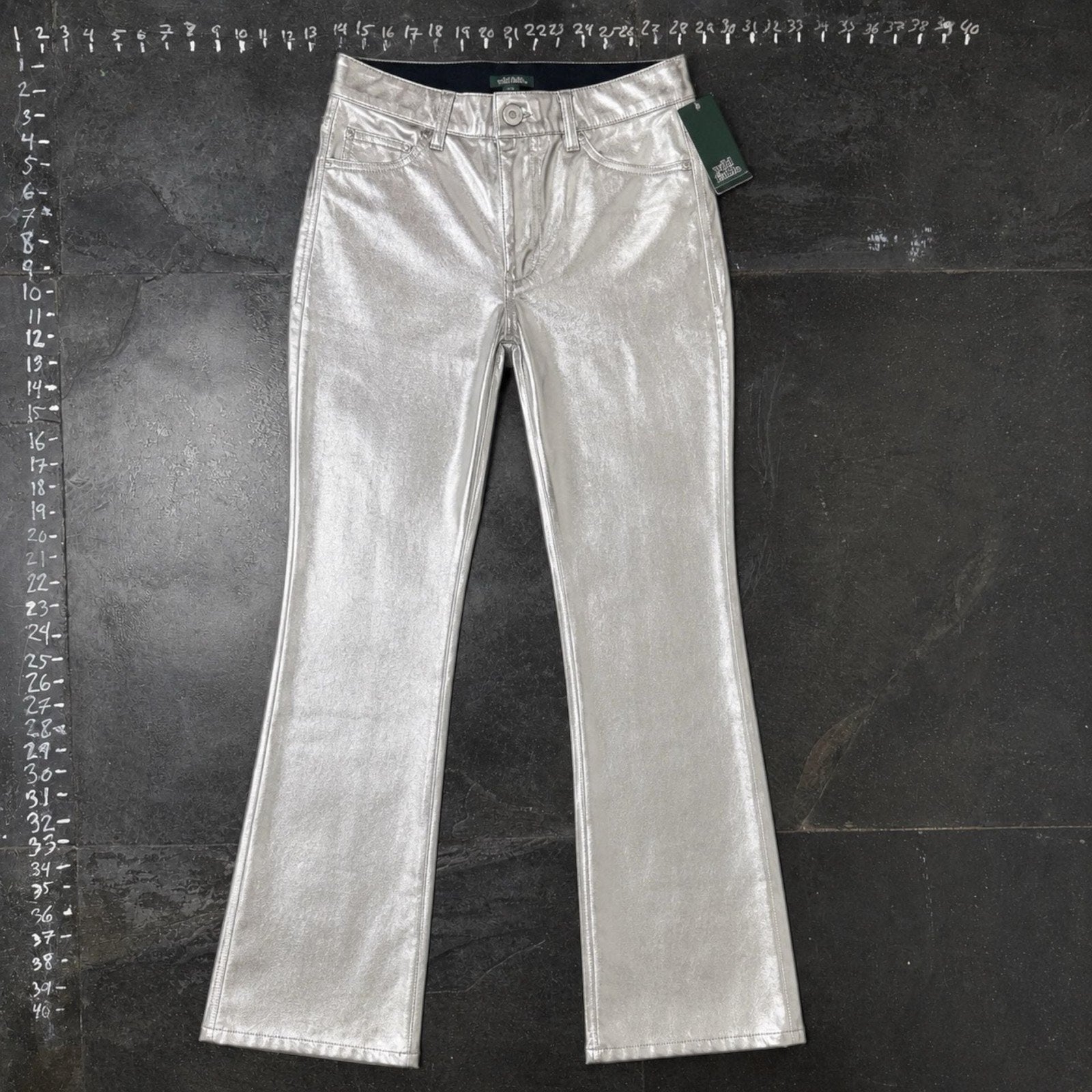 Wild Fable Metallic Silver Flare Pants Size 4