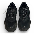 Balenciaga Triple S Black Mesh and Leather Chunky Sneakers
