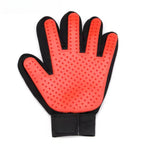 The Room Collective Pet Grooming Gloves 2-Pack, Left and Right Hand Deshedding Mitts with Soft Silicone Tips for Dogs and Cats, Blue or red (Red)
