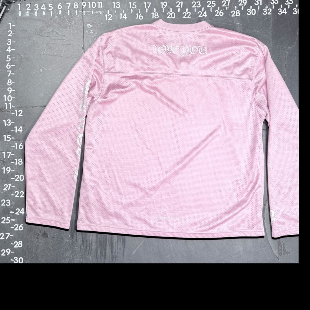 Chrome Hearts Pink 'Love You' Mesh Warm-Up Long Sleeve Jersey