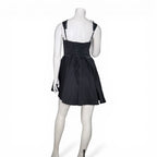 Black Sleeveless Lace Trim Corset Mini Dress