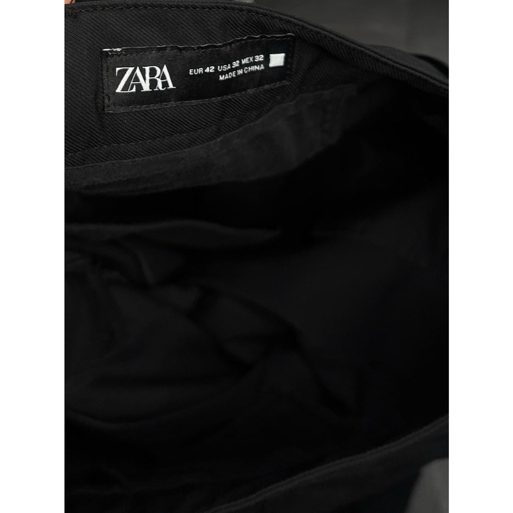 Zara Black Technical Utility Pants with Ankle Zips Size 32