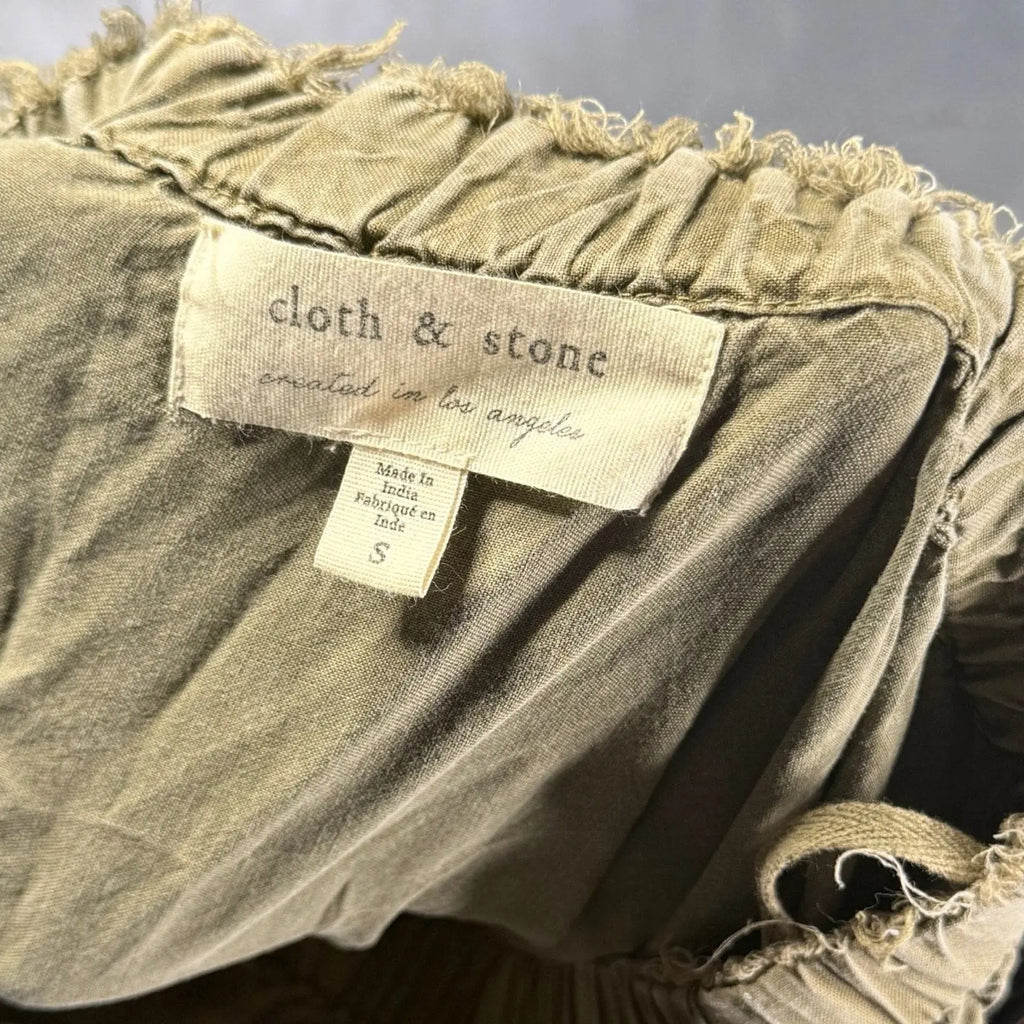 Cloth & Stone Strapless Wide Leg Jumpsuit Olive Green Size S Cloth & stone