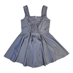 Black Sleeveless Lace Trim Corset Mini Dress