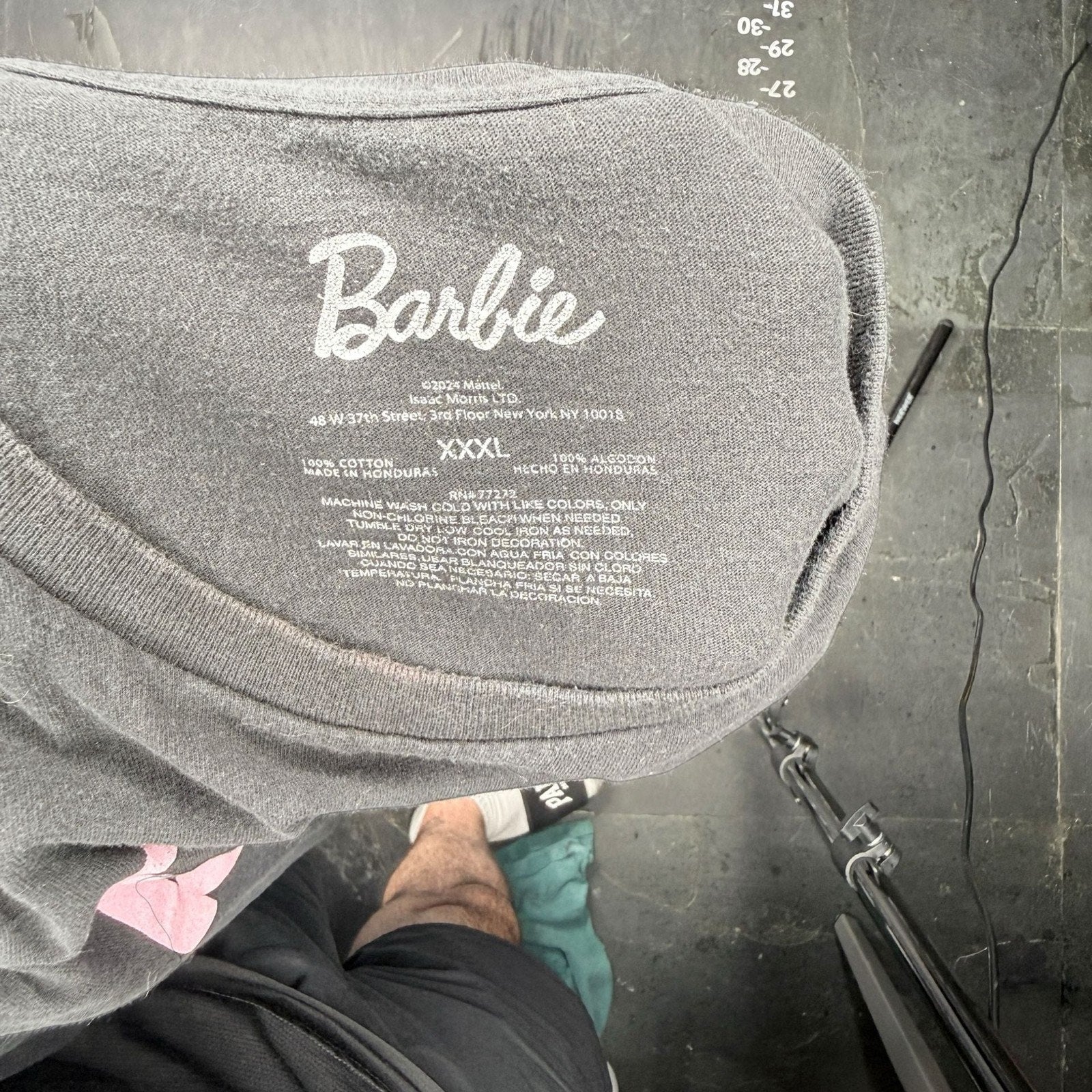 Barbie Logo Graphic T-Shirt Gray Pink XXXL Isaac Morris Mattel