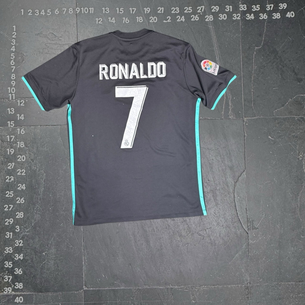 Cristiano Ronaldo Real Madrid 2017-18 Away Jersey with FIFA World Champions Patc