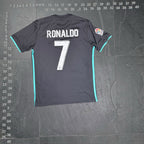 Cristiano Ronaldo Real Madrid 2017-18 Away Jersey with FIFA World Champions Patc