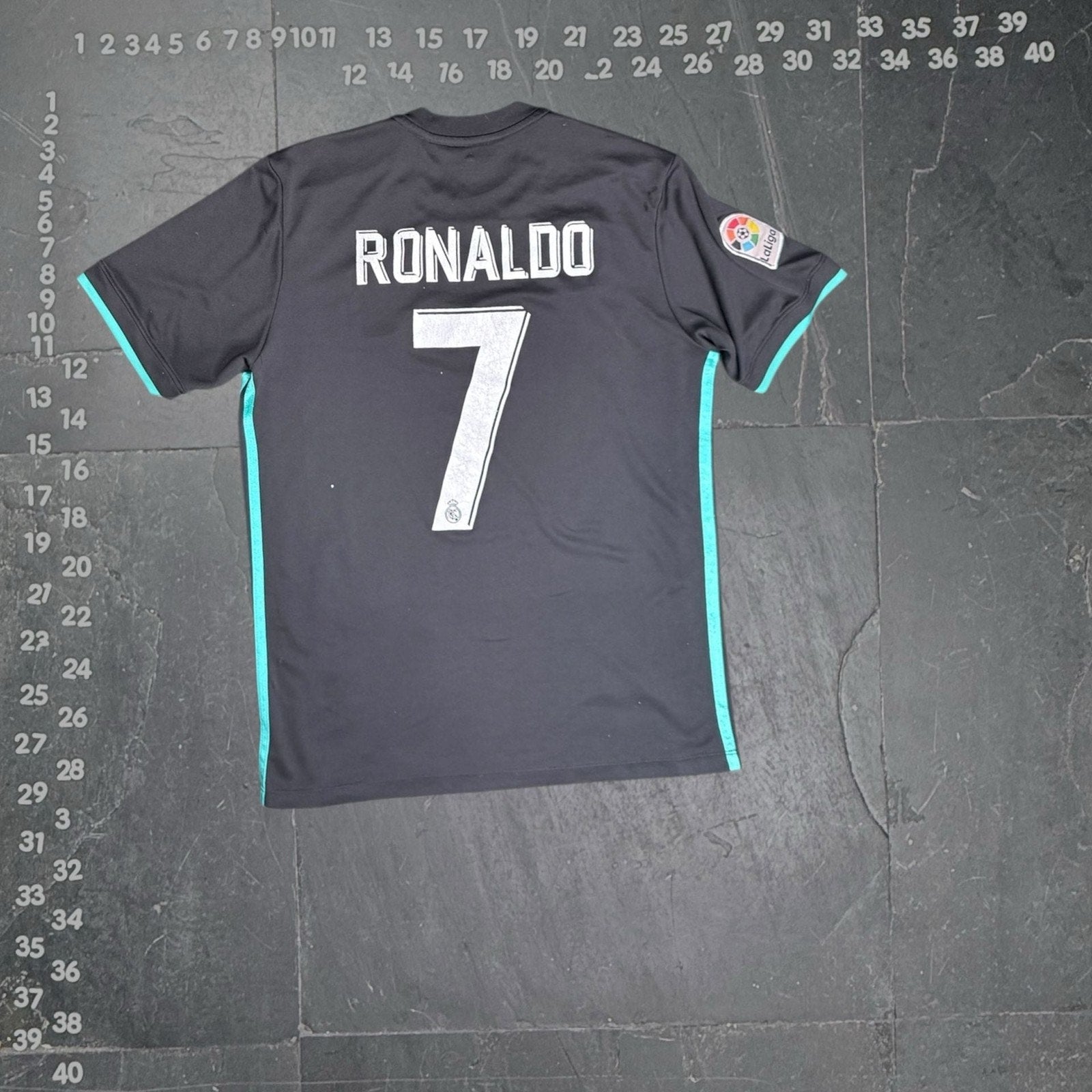 Cristiano Ronaldo Real Madrid 2017-18 Away Jersey with FIFA World Champions Patc
