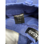 VALABASAS Royal Blue Distressed Multi-Pocket Flare Stacked Cargo Jeans