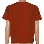 Acne Studios Red and Brown Wavy Textured Knit Short Sleeve T-Shirt