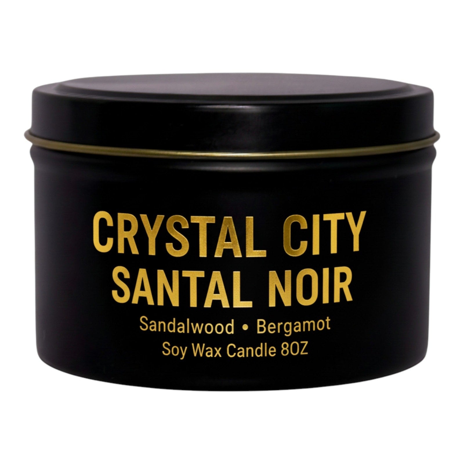Santal Noir Luxury Soy Wax Crystal Candle  8 oz