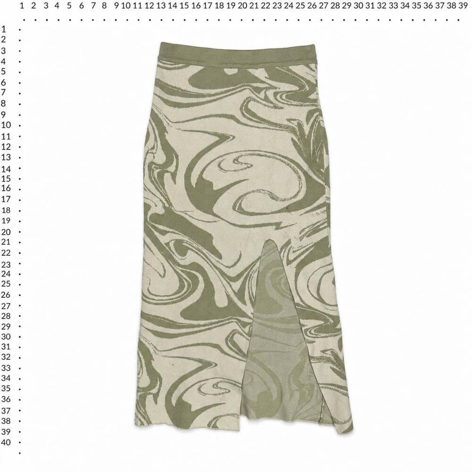 4th + Reckless Size S Green Swirl Print Knit Midi Skirt