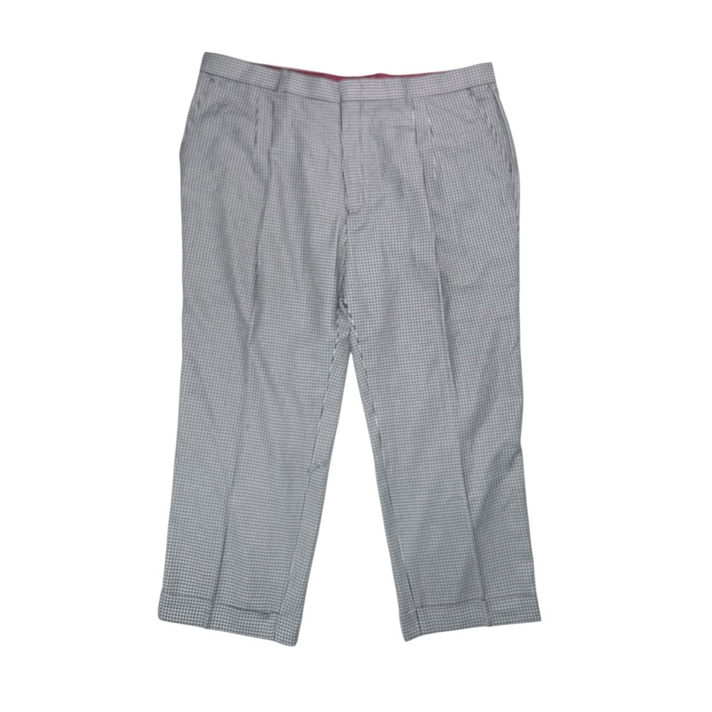 NN07 Simon Houndstooth Check Pleated Cotton Trousers