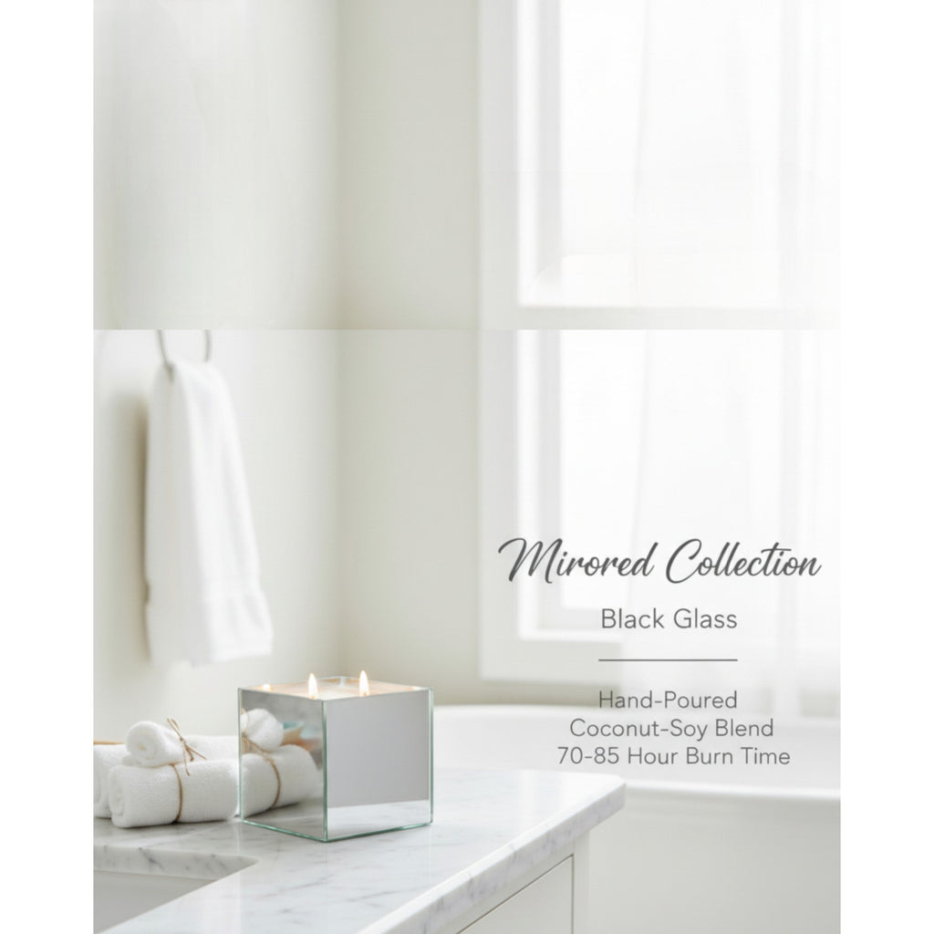 Black Glass — Luxury Mirrored Cube Candle