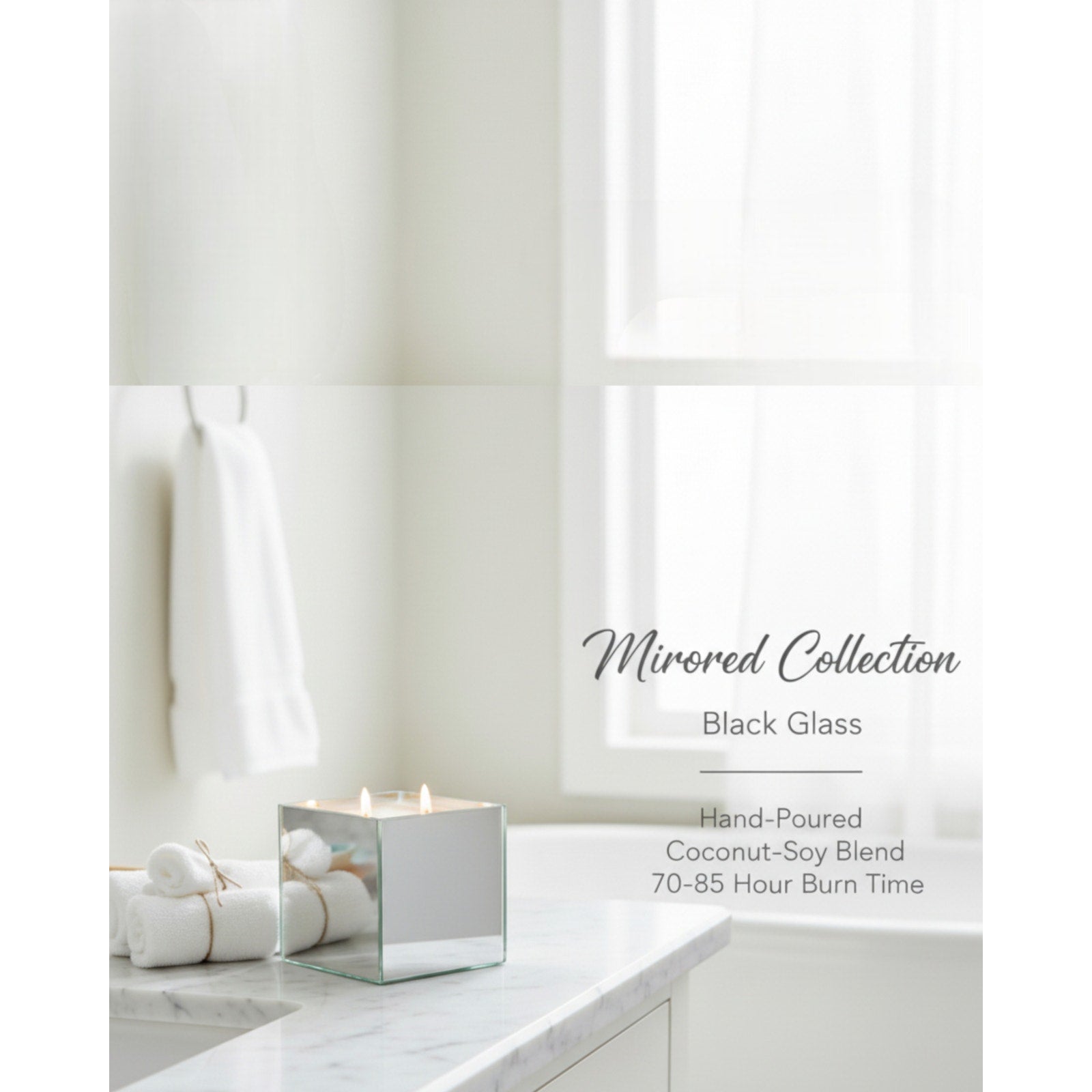 Black Glass — Luxury Mirrored Cube Candle