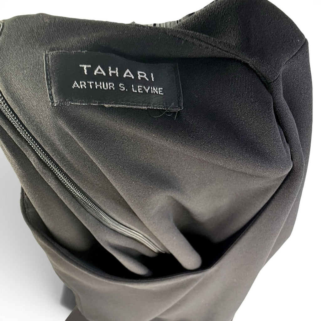 Tahari Arthur S. Levine Black V-Neck Tiered Bell Sleeve Shift Dress