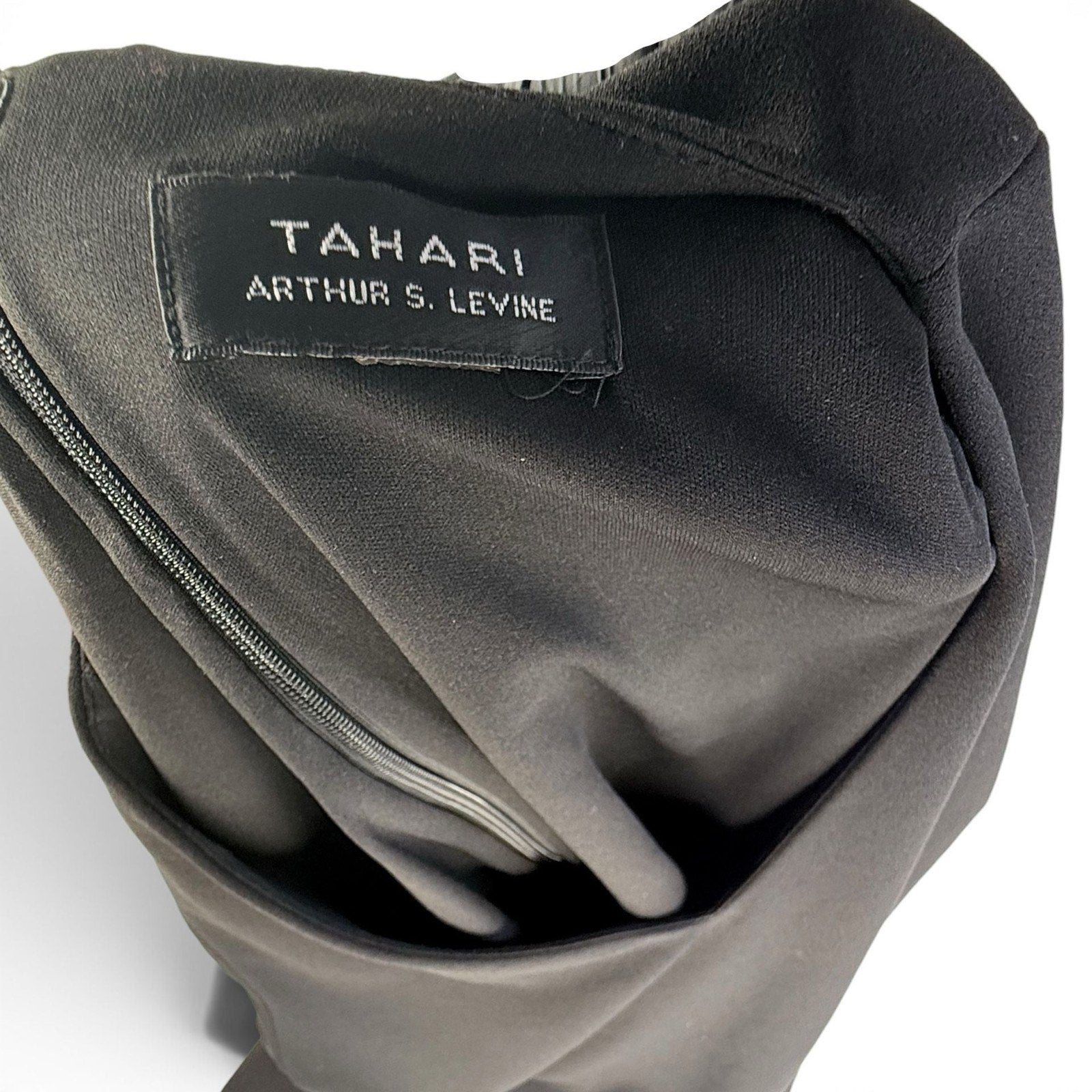 Tahari Arthur S. Levine Black V-Neck Tiered Bell Sleeve Shift Dress