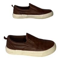Old Navy Boys Faux-Leather Brown Slip-On Sneakers