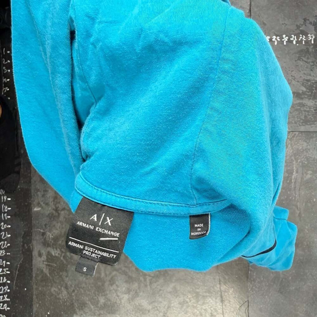 Armani Exchange Full-Zip Blue Hoodie – Size Small