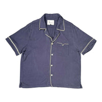 Tombolo 100% Tencel Navy Blue Short Sleeve Button Down Shirt Size XL