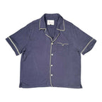 Tombolo 100% Tencel Navy Blue Short Sleeve Button Down Shirt Size XL