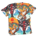 Reason Clothing Men's Dragon and Tiger All Over Print Graphic T-Shirt
