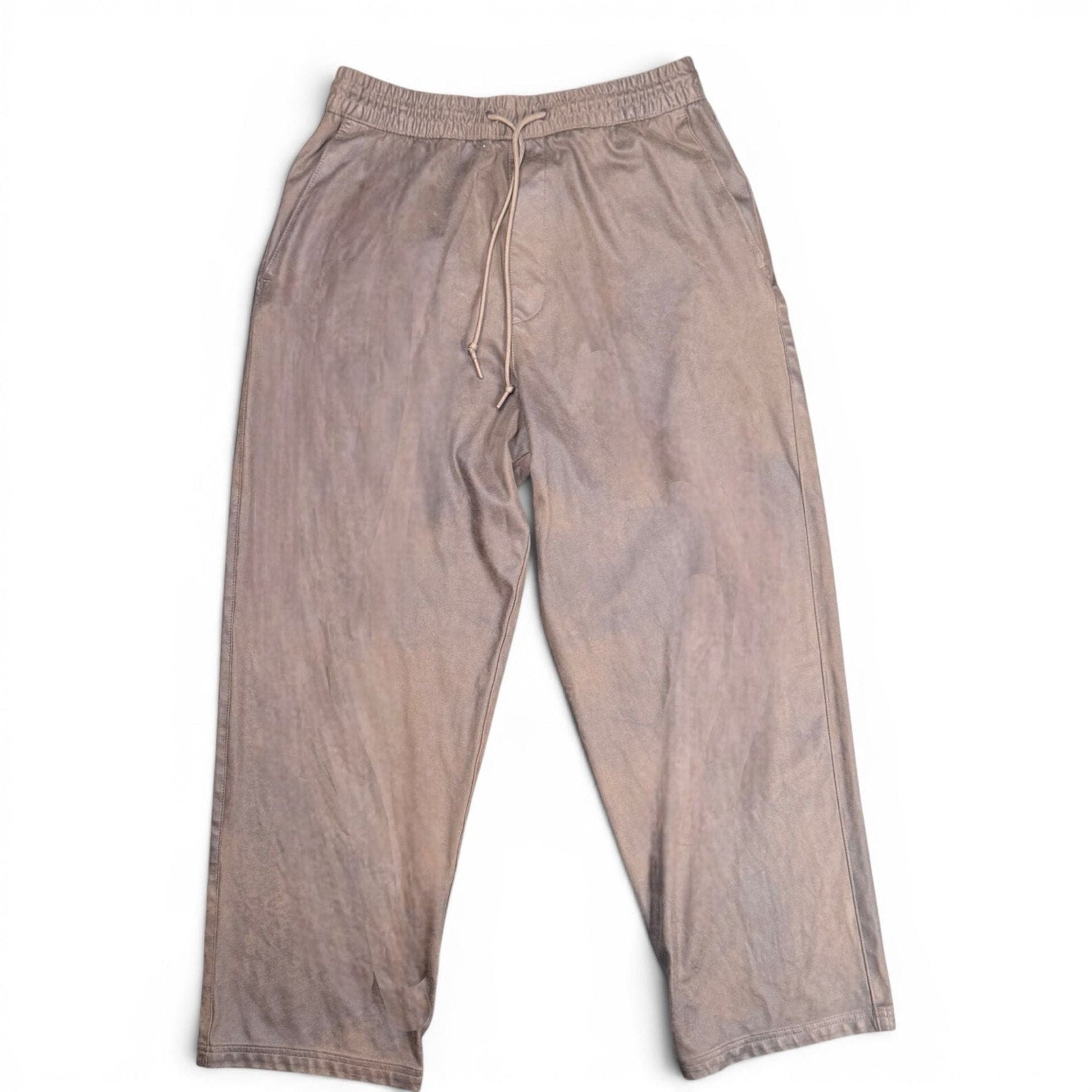 Zara Brown Soft Touch Wide Leg Drawstring Trousers Size M