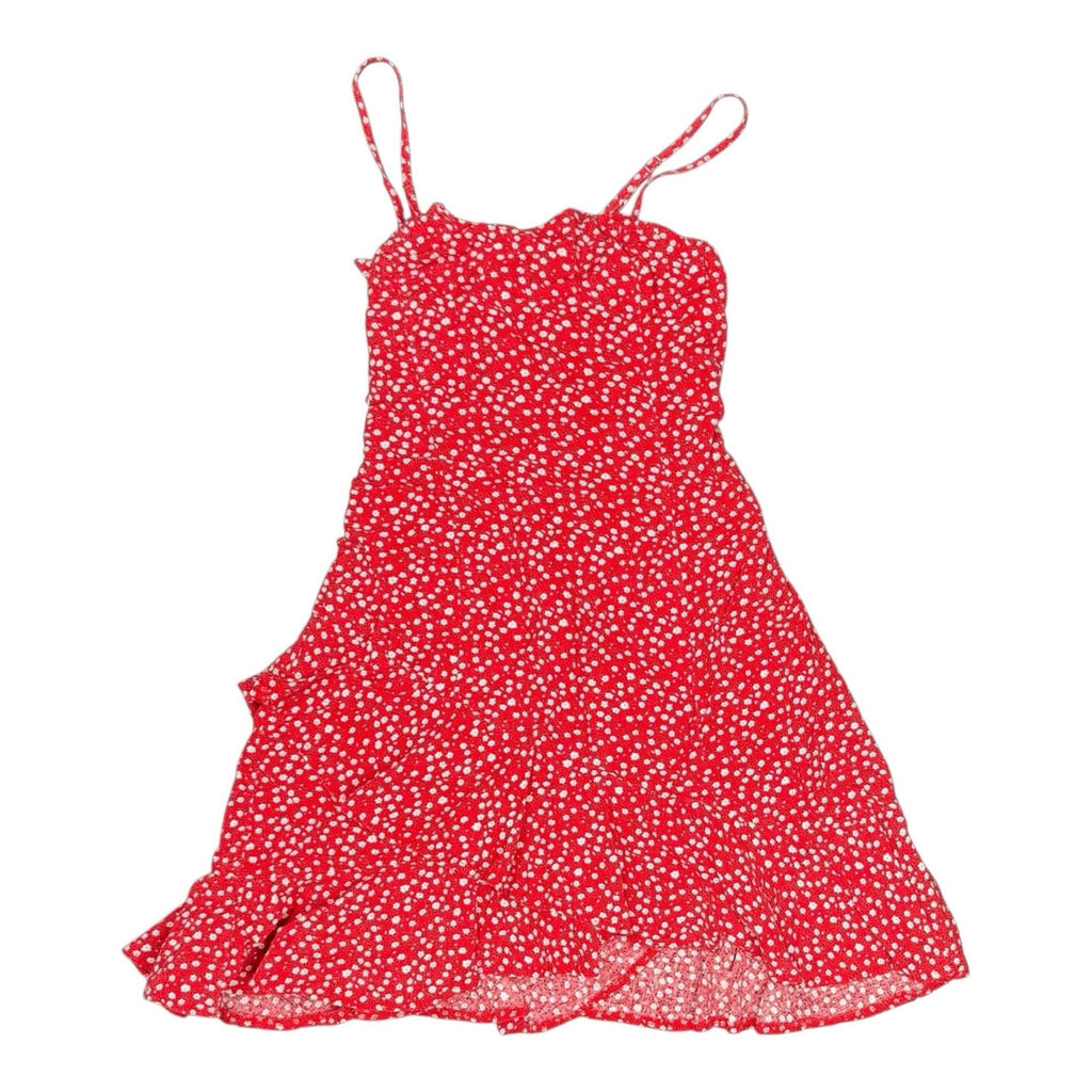 Polly Red Floral Print Tie Back Mini Dress Size AU 12 US 8