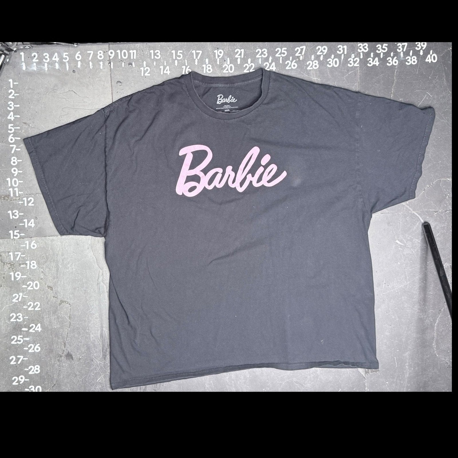 Barbie Logo Graphic T-Shirt Gray Pink XXXL Isaac Morris Mattel