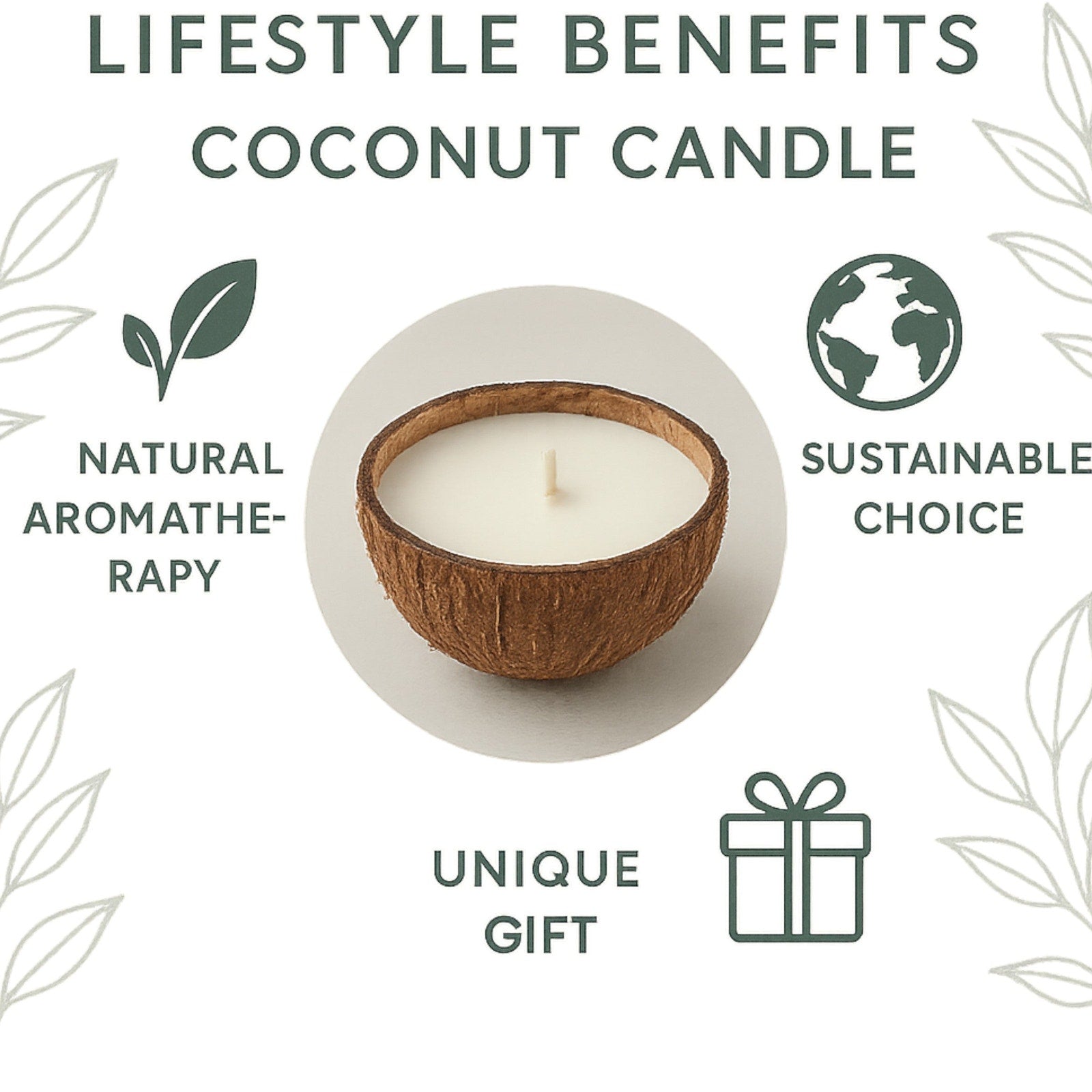 Coconut Reserve — Toasted Coconut + Vanilla Cream Candle (Coconut Shell Vessel) — 5 oz