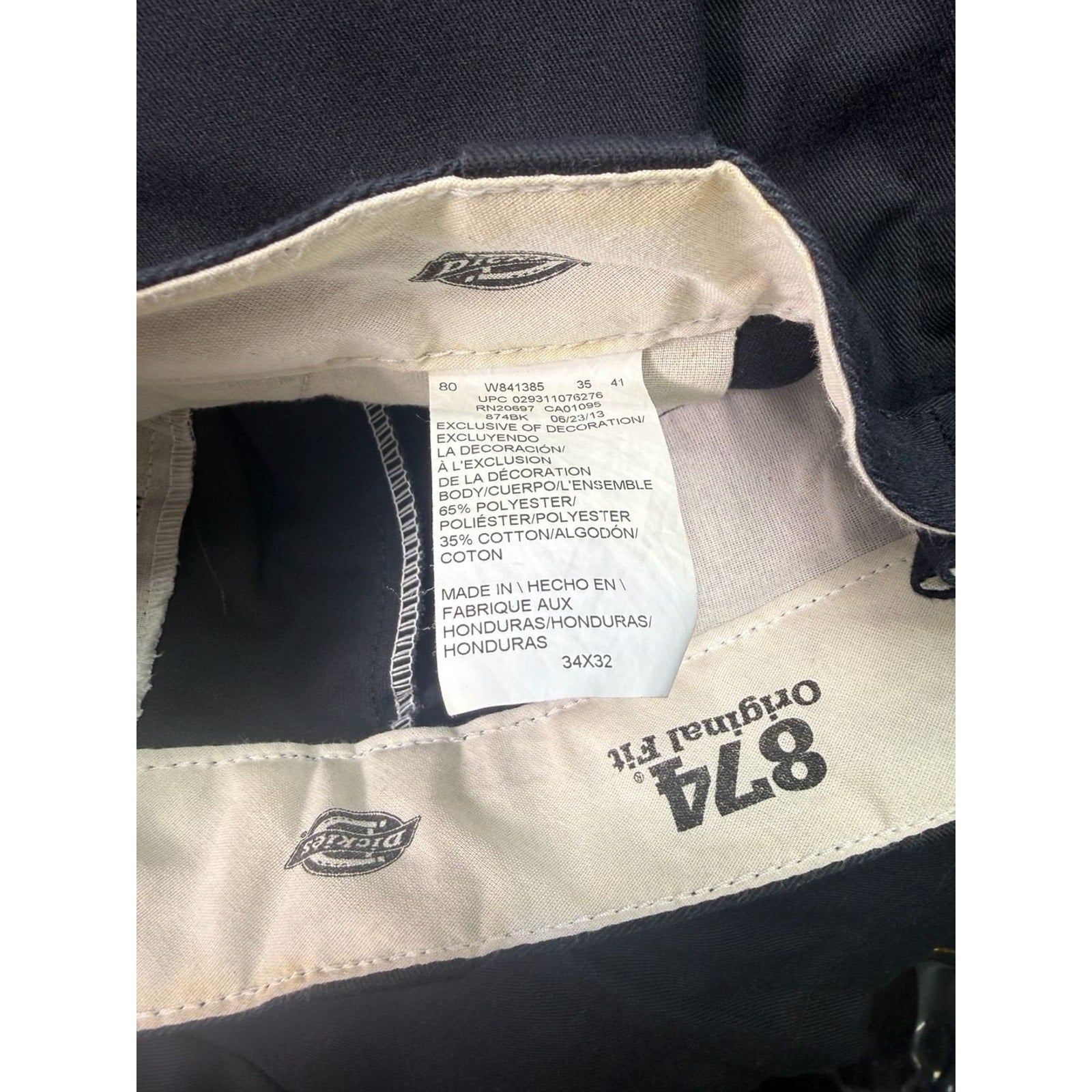 Vintage Dickies 874 Original Fit Black Work Pants 34x32