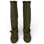 Suede Knee High Boots Green for Women for sale