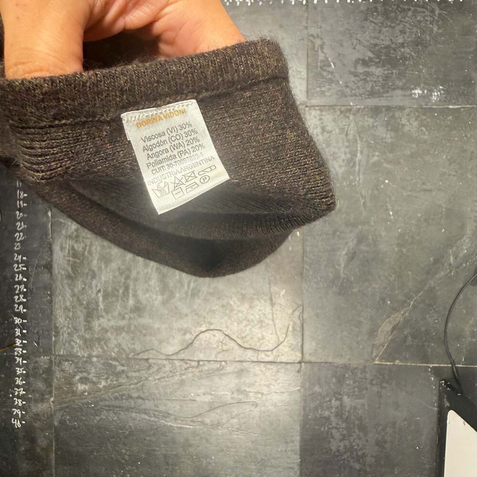 Dorina Vidoni Brown Angora Blend Knit Scarf
