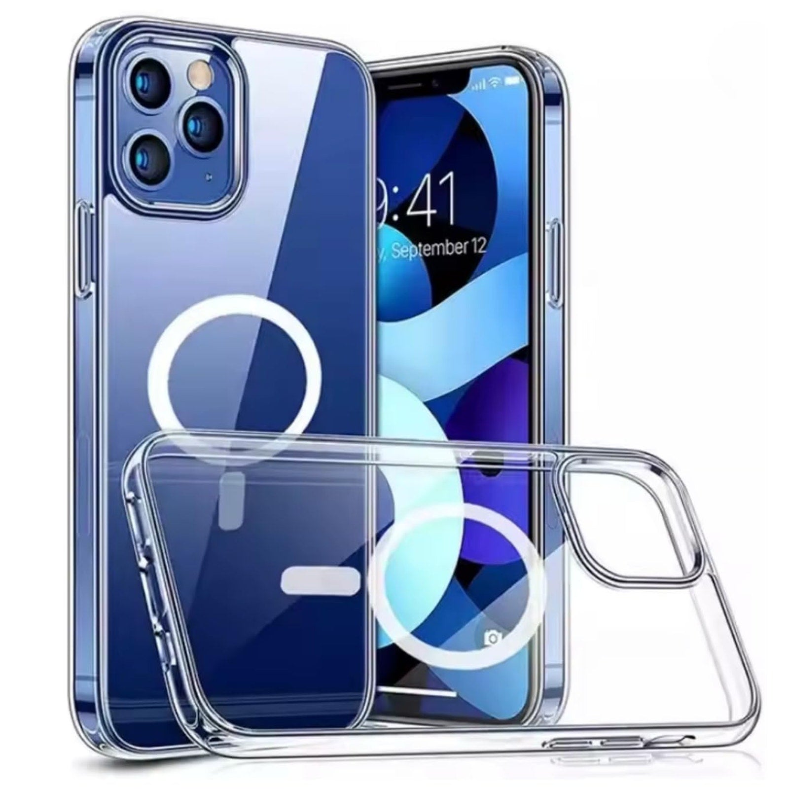 Clear Magnetic iPhone Case  Cover for iPhone 11-16 Pro Max, Wireless Charging Compatible