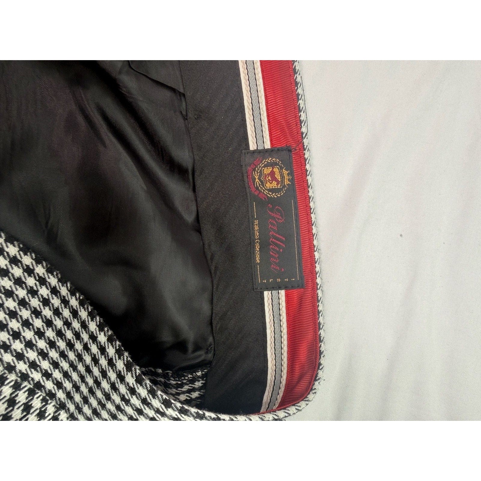 Pallini Men's Gray Houndstooth Pleated Dress Pants Size 47R