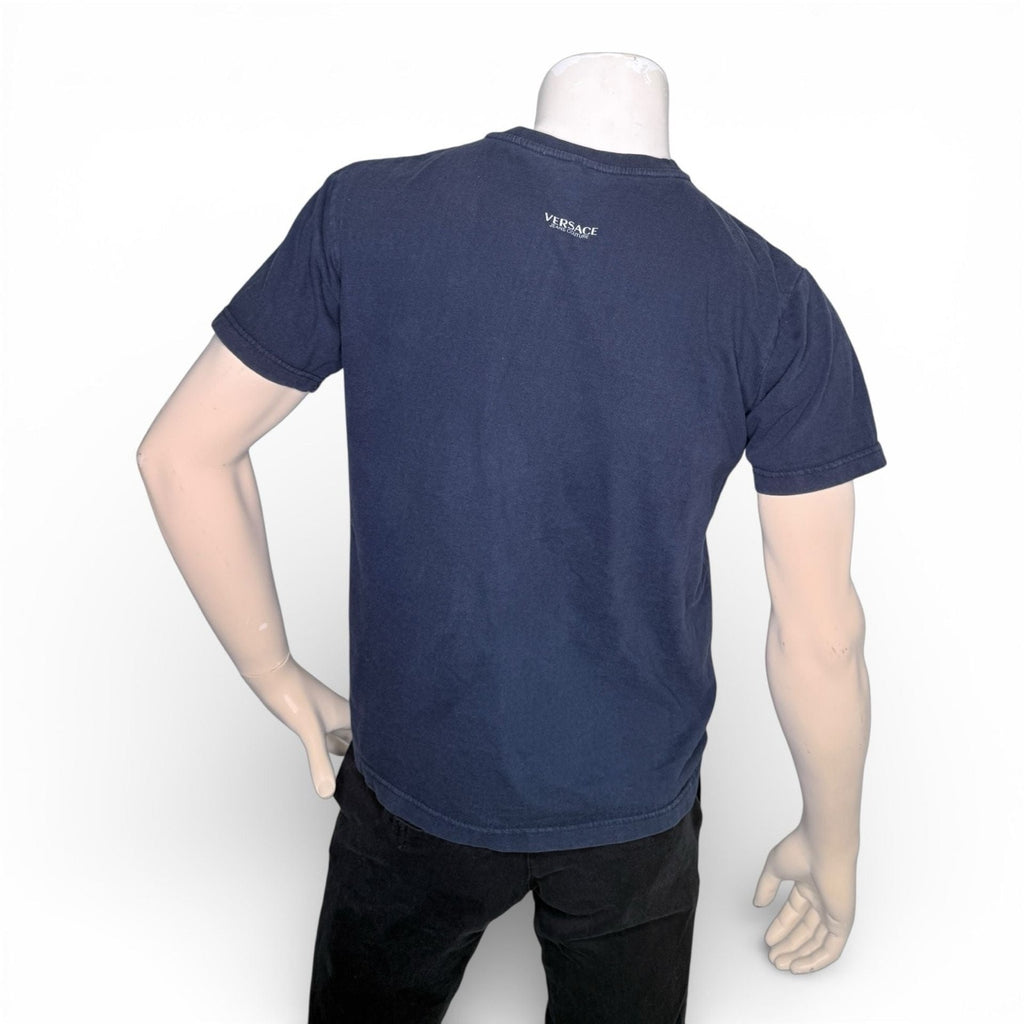 Vintage Versace Jeans Couture Medusa Flame Logo Navy Blue T-Shirt