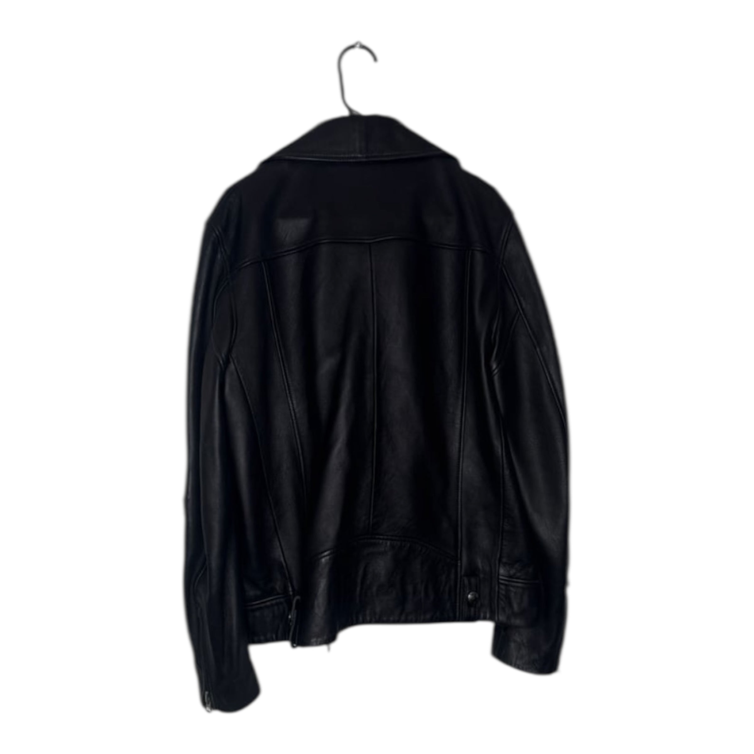 Acne Studios Nate Clean Leather Moto Biker Jacket Black