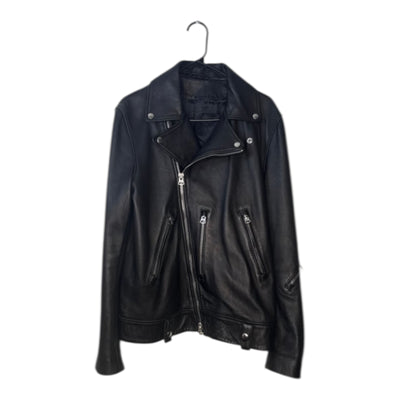 Acne Studios Nate Clean Leather Moto Biker Jacket Black