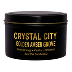 Golden Amber Grove Luxury Soy Wax Crystal Candle  8 oz
