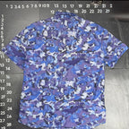 J.Crew Men's Short Sleeve Button Up Shirt- Watercolor Camo Blue-(XLARGE)NWT!